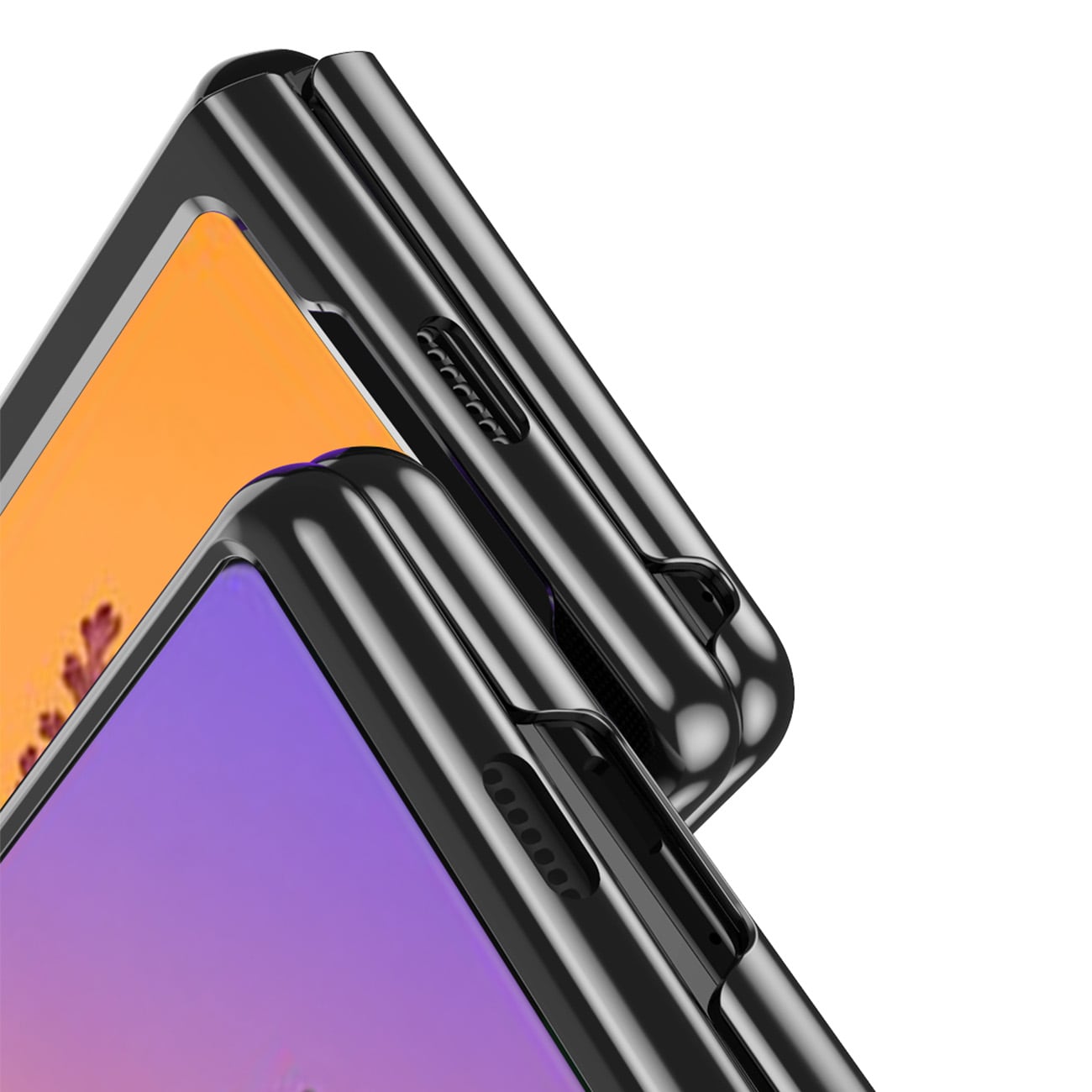 Plating Case-etui til Samsung Galaxy Z Fold 4 cover med en metallisk ramme blå