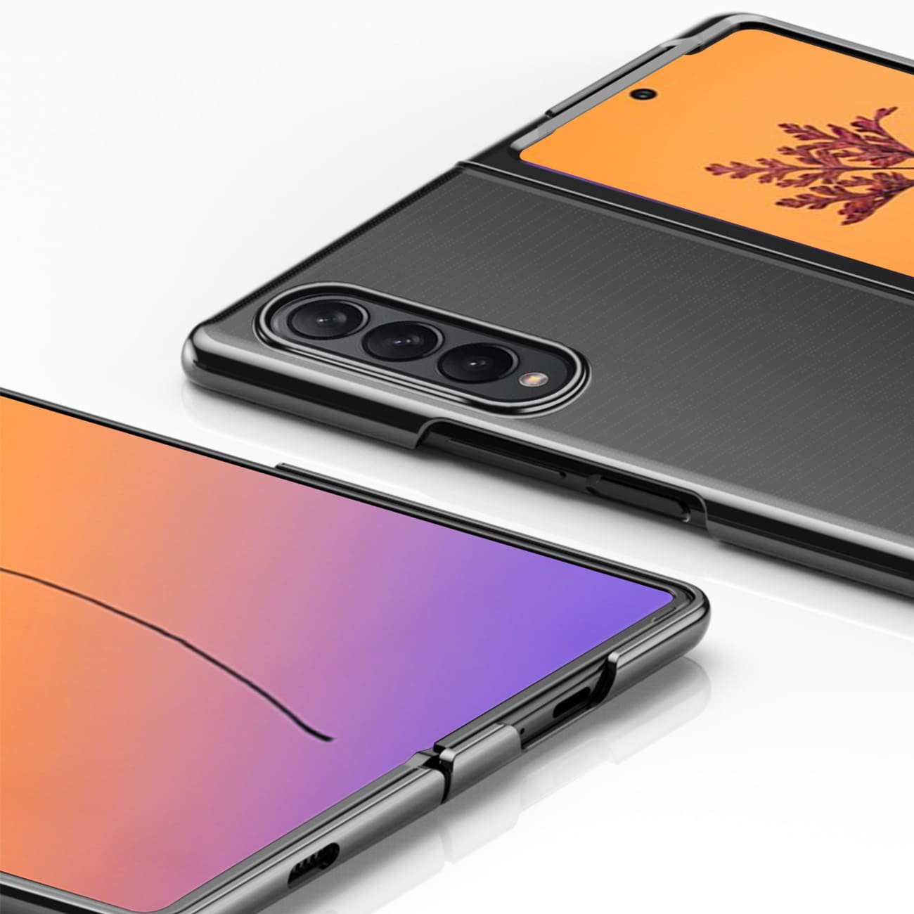 Plating Case-etui til Samsung Galaxy Z Fold 4 cover med en metallisk ramme blå