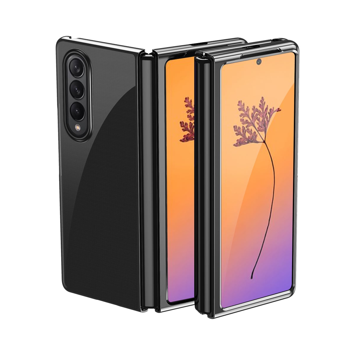 Plating Case til Samsung Galaxy Z Fold 4 cover med en metallisk ramme sort