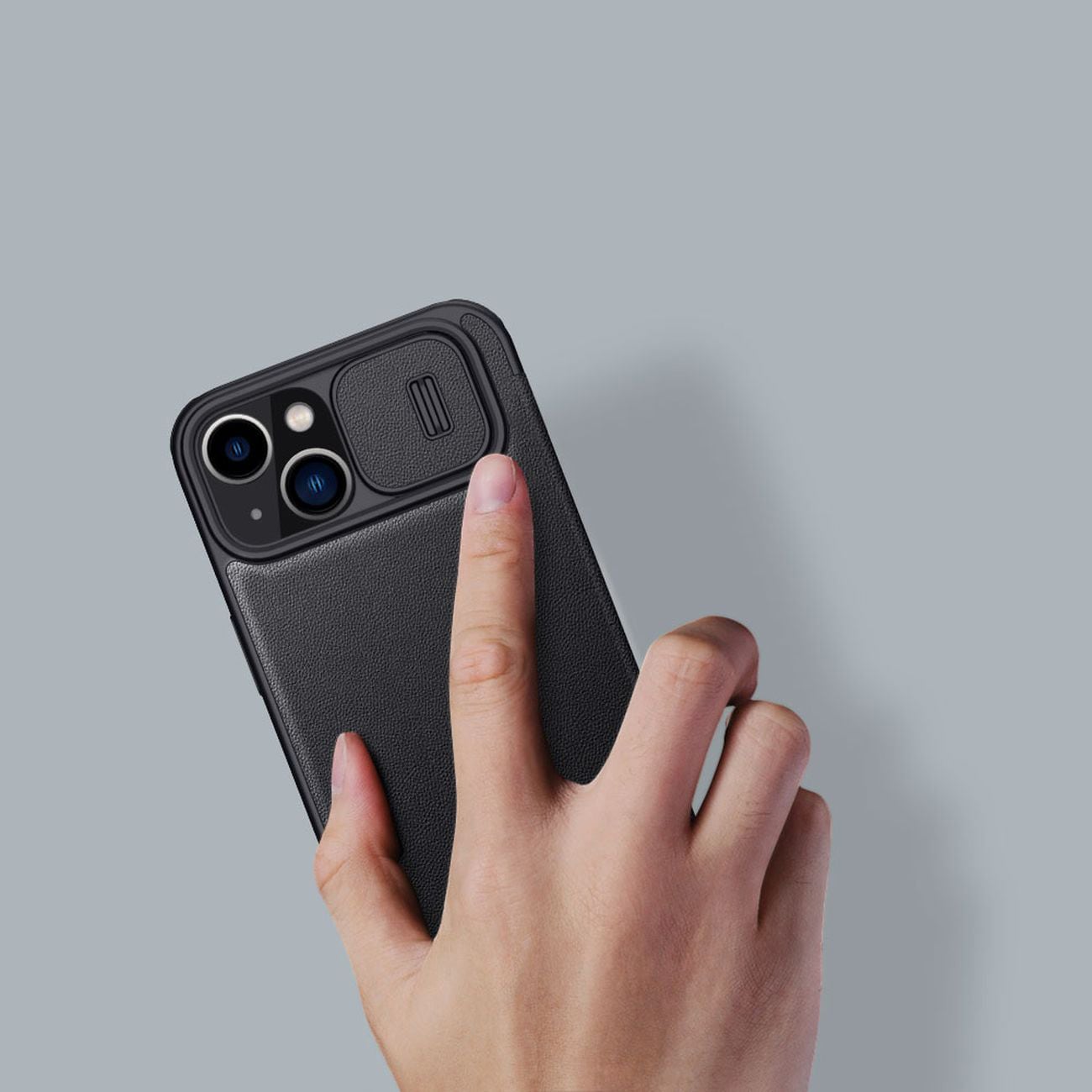 Nillkin Qin Leather Pro Case iPhone 14 Plus Camera Cover Holster Cover Flip Case Black
