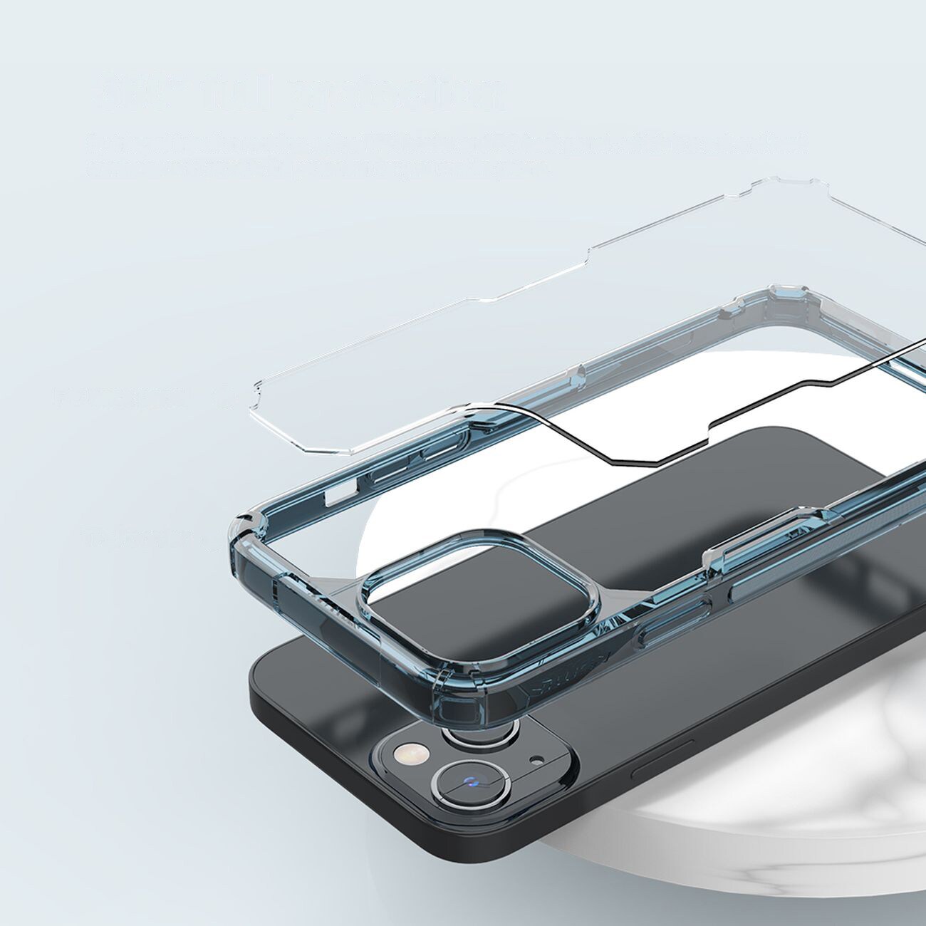 Nillkin Nature Pro iPhone 14 Plus-etui, pansret cover, gennemsigtigt cover