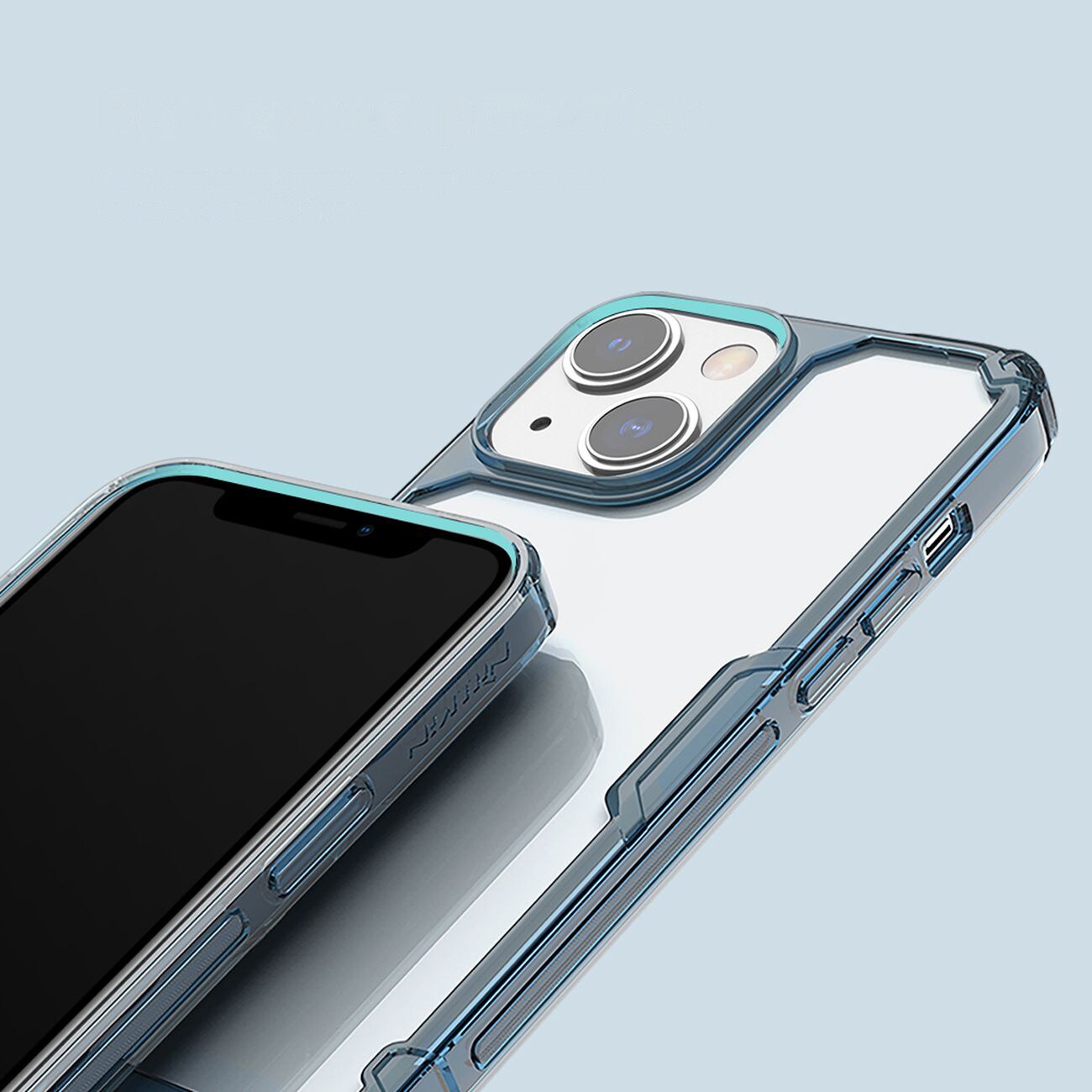 Nillkin Nature Pro iPhone 14 Plus-etui, pansret cover, blåt cover