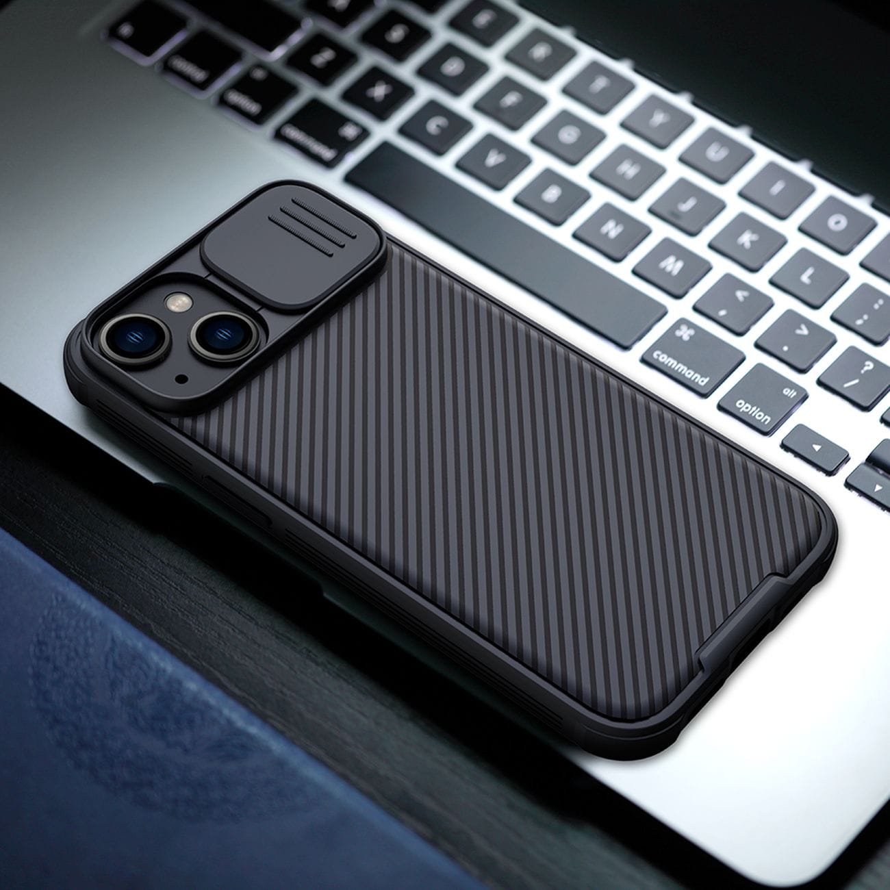 Nillkin CamShield Pro Magnetic Case iPhone 14 Plus Cover Camera Protector Black (med MagSafe)
