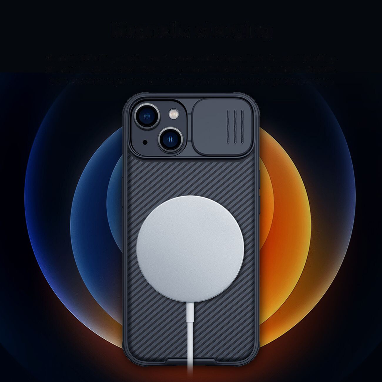 Nillkin CamShield Pro Magnetic Case iPhone 14 Plus Cover Camera Protector Black (med MagSafe)