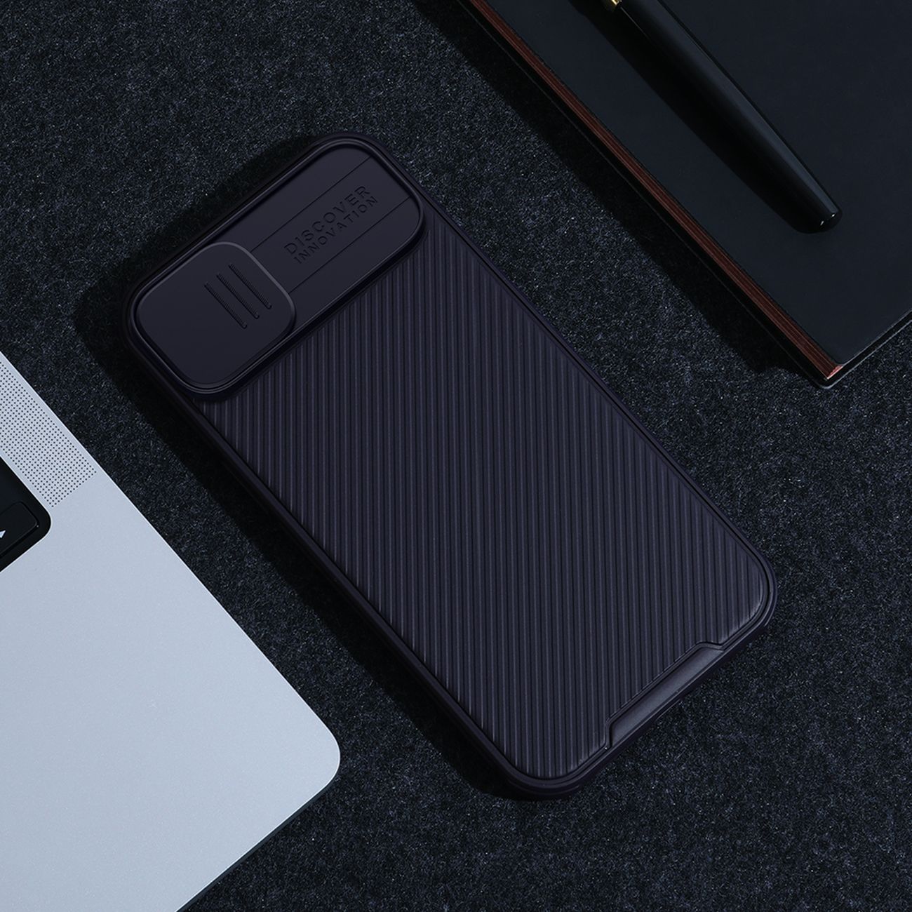 Nillkin CamShield Pro Etui iPhone 14 Plus Armor Cover Kamerabeskyttelse Sort