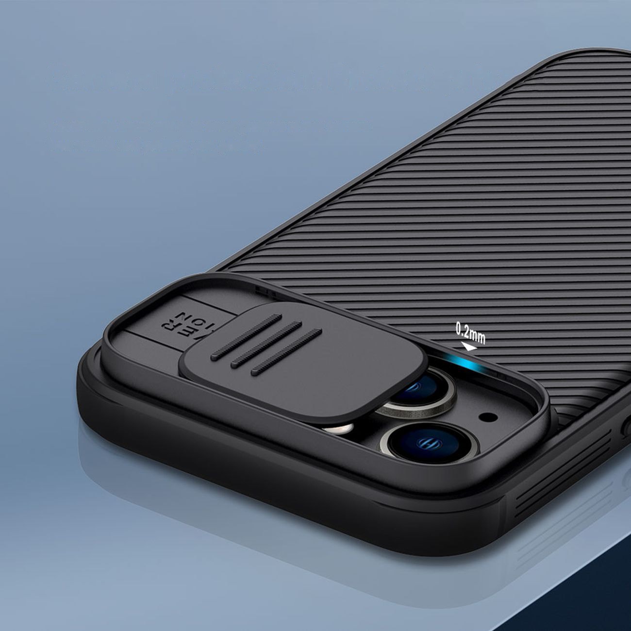 Nillkin CamShield Pro Etui iPhone 14 Plus Armor Cover Kamerabeskyttelse Sort