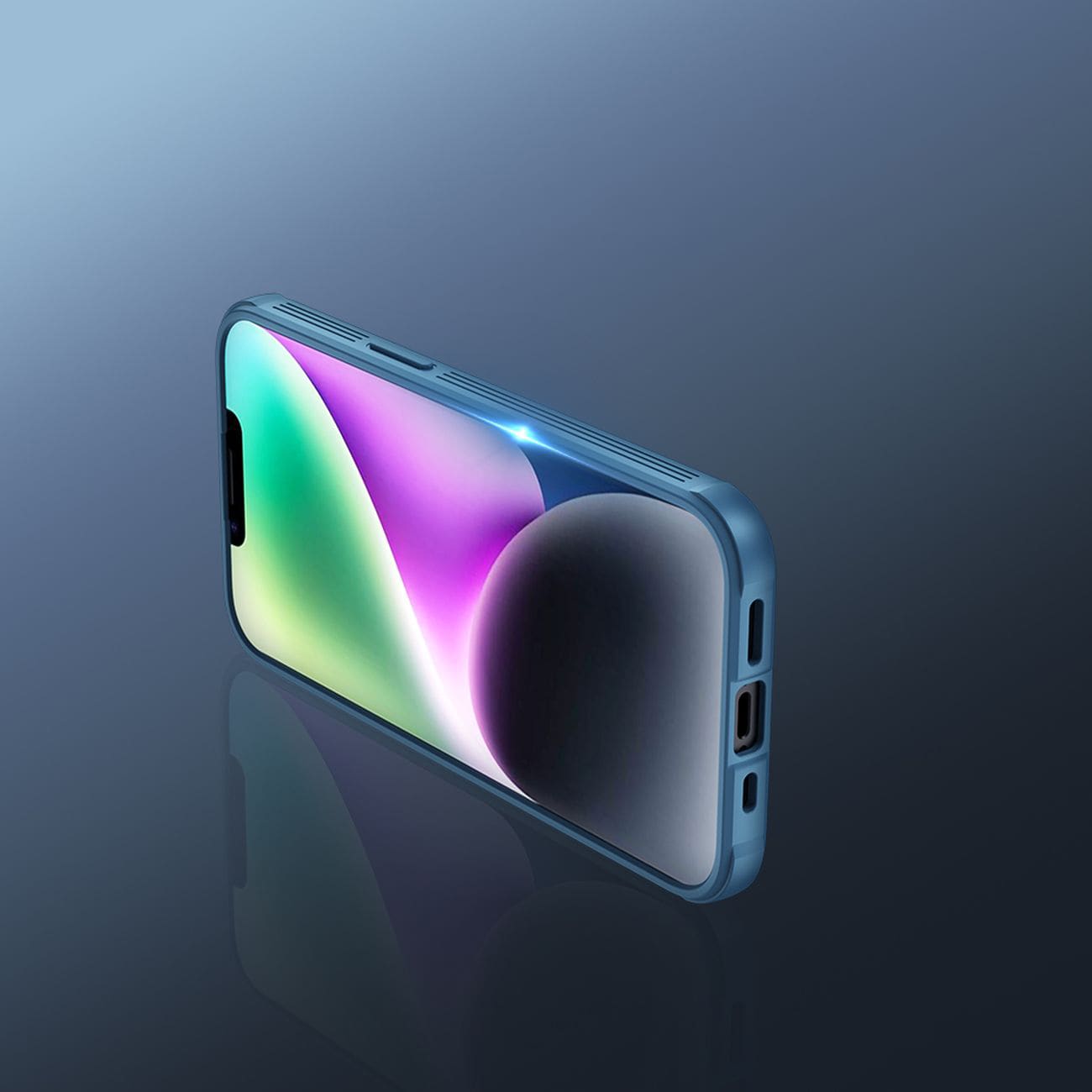 Nillkin CamShield Pro Etui iPhone 14 Plus Pansret cover Kamerabeskyttelse Blå