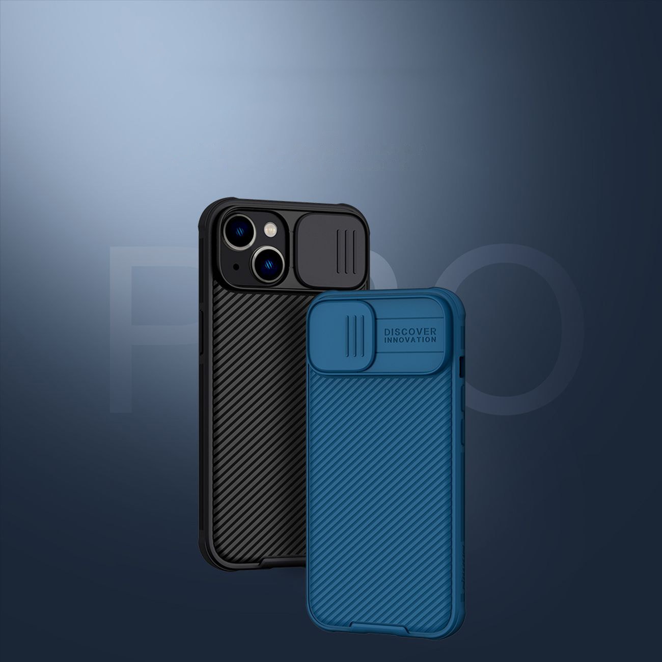 Nillkin CamShield Pro Etui iPhone 14 Plus Pansret cover Kamerabeskyttelse Blå