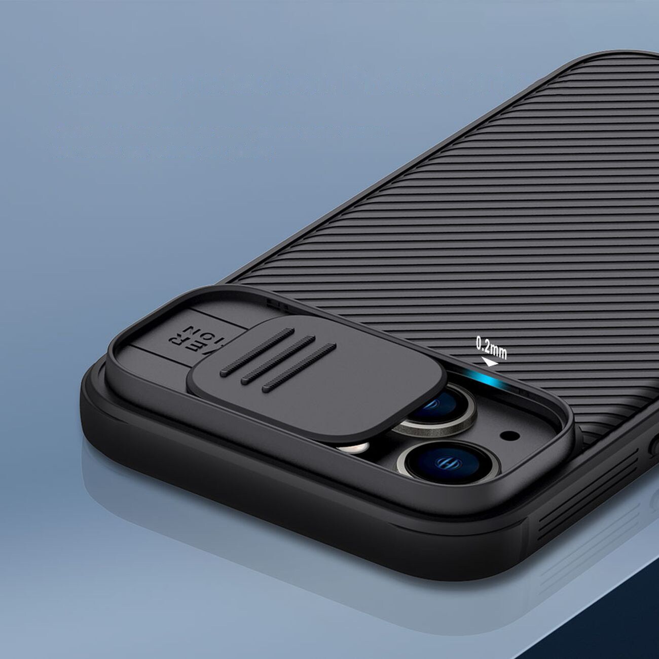Nillkin CamShield Pro Etui iPhone 14 Plus Pansret cover Kamerabeskyttelse Blå