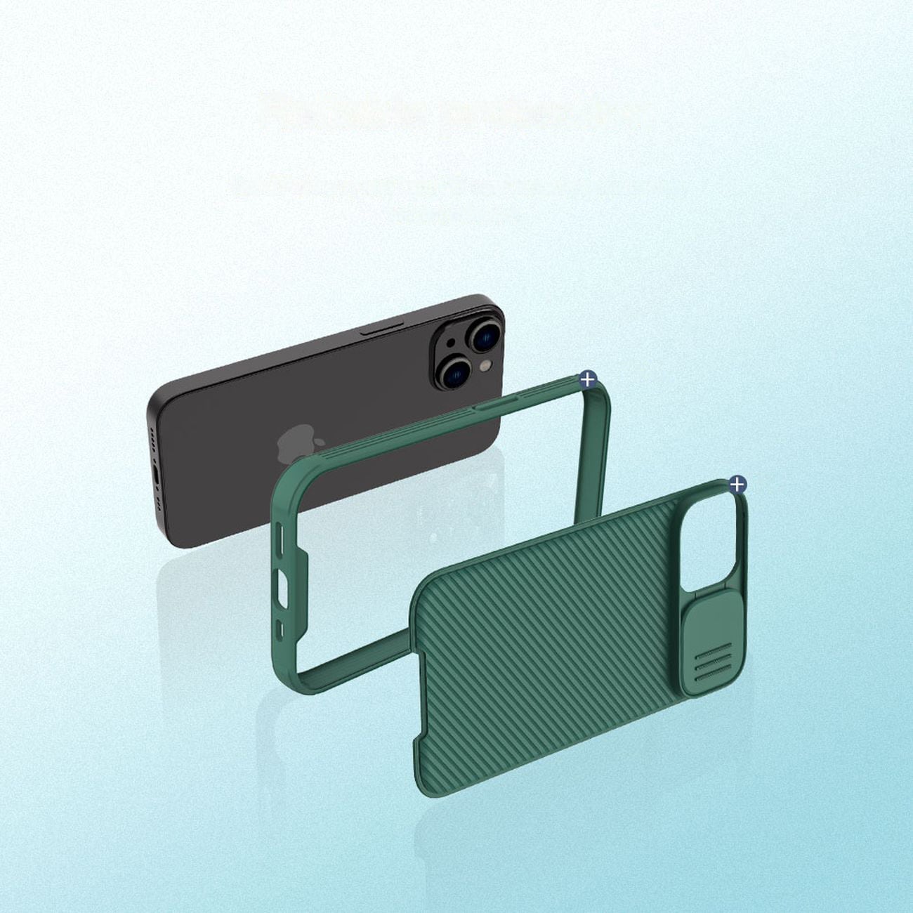 Nillkin CamShield Pro Etui iPhone 14 Plus Pansret cover Kamerabeskyttelse Blå