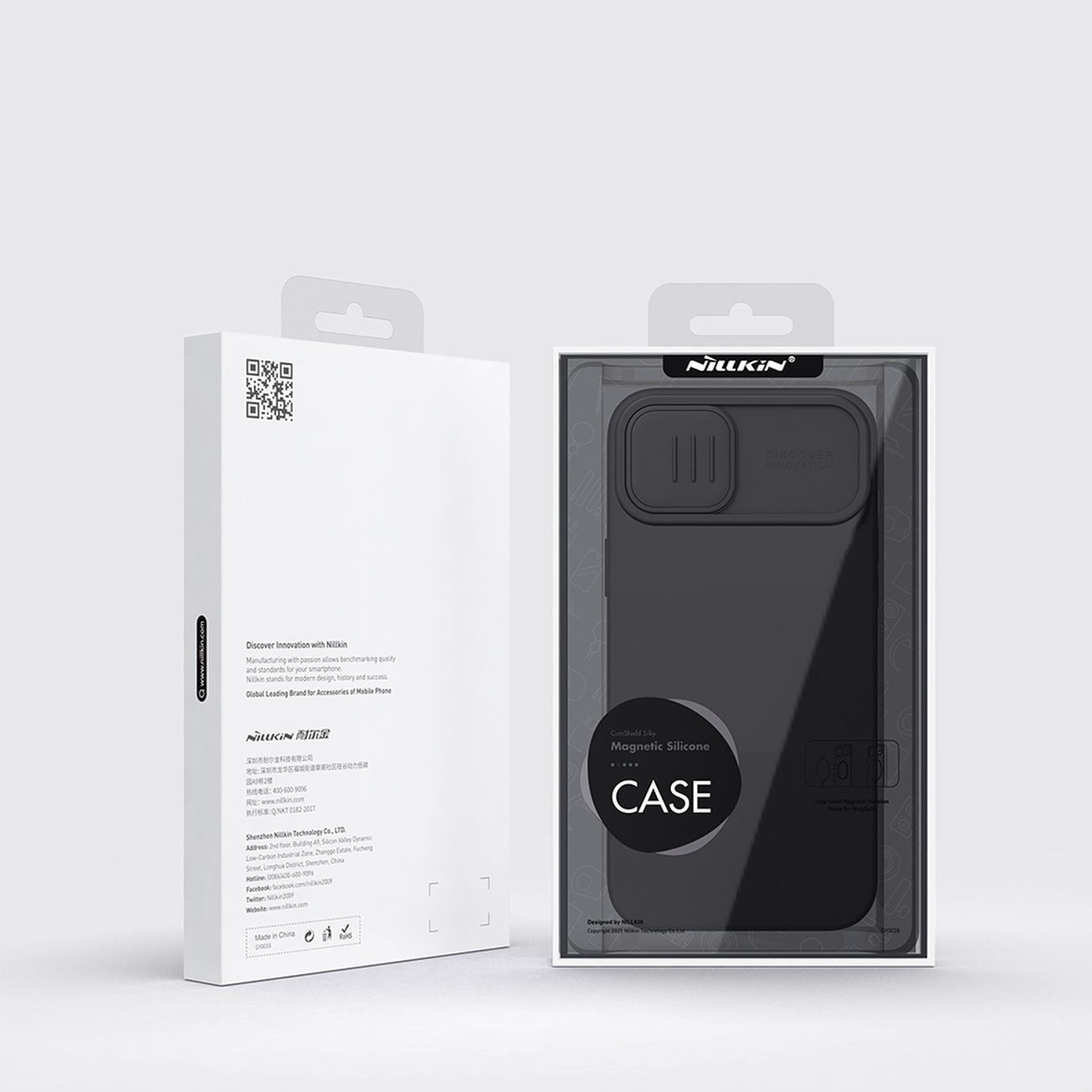 Nillkin CamShield magnetisk silikoneetui til iPhone 14 Plus med MagSafe og kamerabeskyttelse, Blå