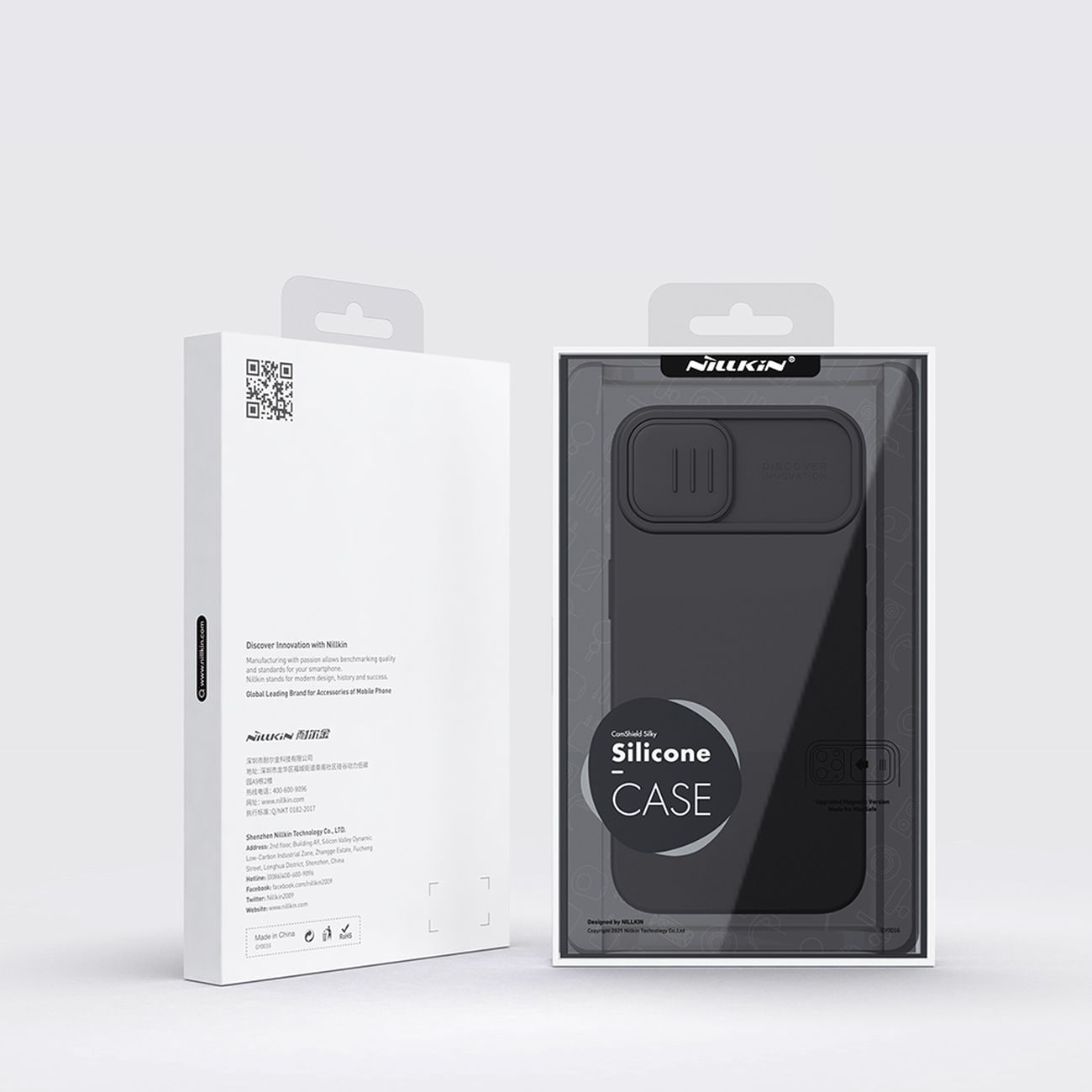 Nillkin CamShield Silky silikoneetui iPhone 14 Plus-etui med kamerabeskyttelse Blå