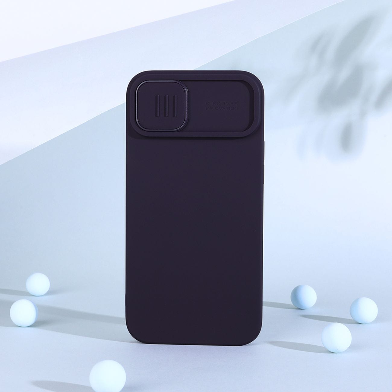 Nillkin CamShield Silky silikoneetui iPhone 14 Plus-etui med kamerabeskyttelse Blå