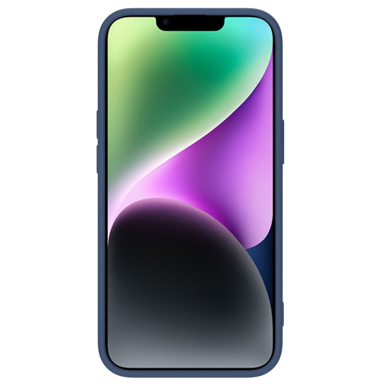 Nillkin CamShield Silky silikoneetui iPhone 14 Plus-etui med kamerabeskyttelse Blå
