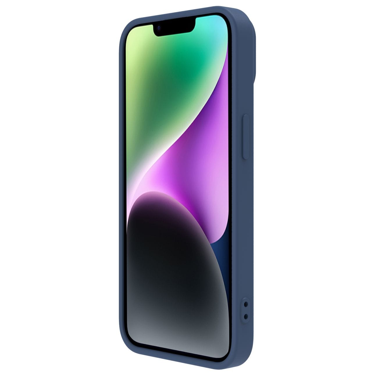 Nillkin CamShield Silky silikoneetui iPhone 14 Plus-etui med kamerabeskyttelse Blå