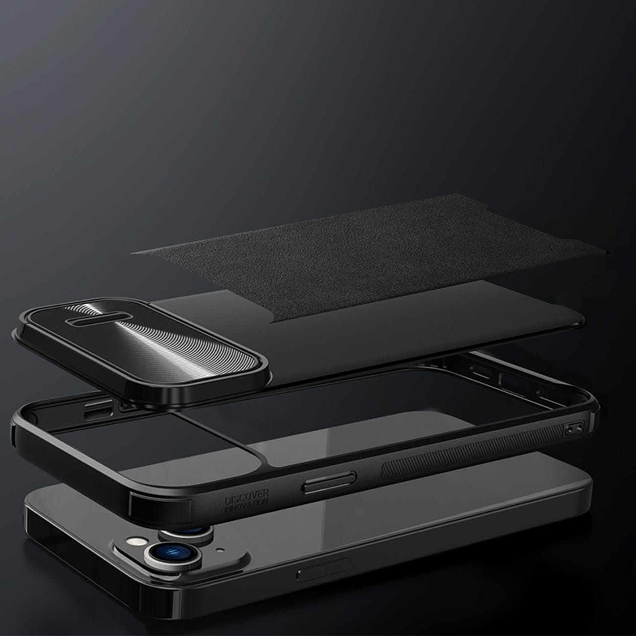 Nillkin CamShield Leather S Case iPhone 14 Plus-etui med kameradæksel blå