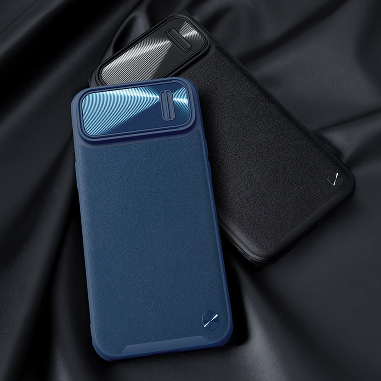 Nillkin CamShield Leather S Case iPhone 14 Plus-etui med kameradæksel blå