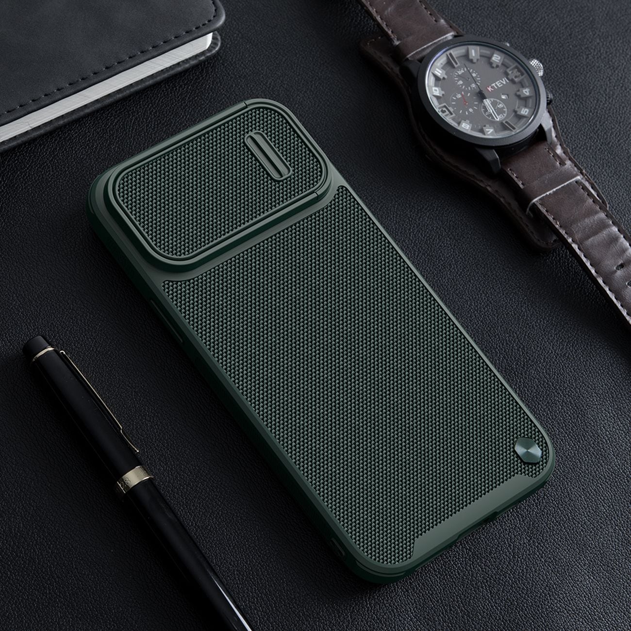 Nillkin Textured S Case iPhone 14 Plus pansret cover med kameradæksel, sort