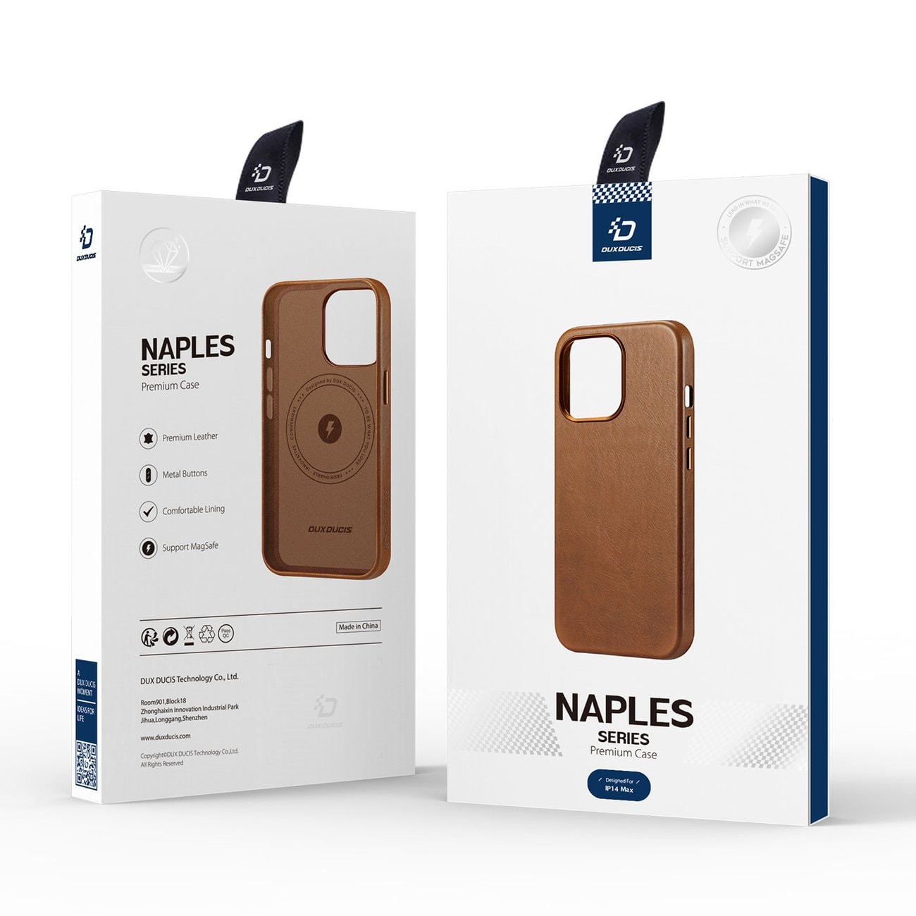 Dux Ducis Napoli iPhone 14 Plus Magnetisk læderetui MagSafe Brun