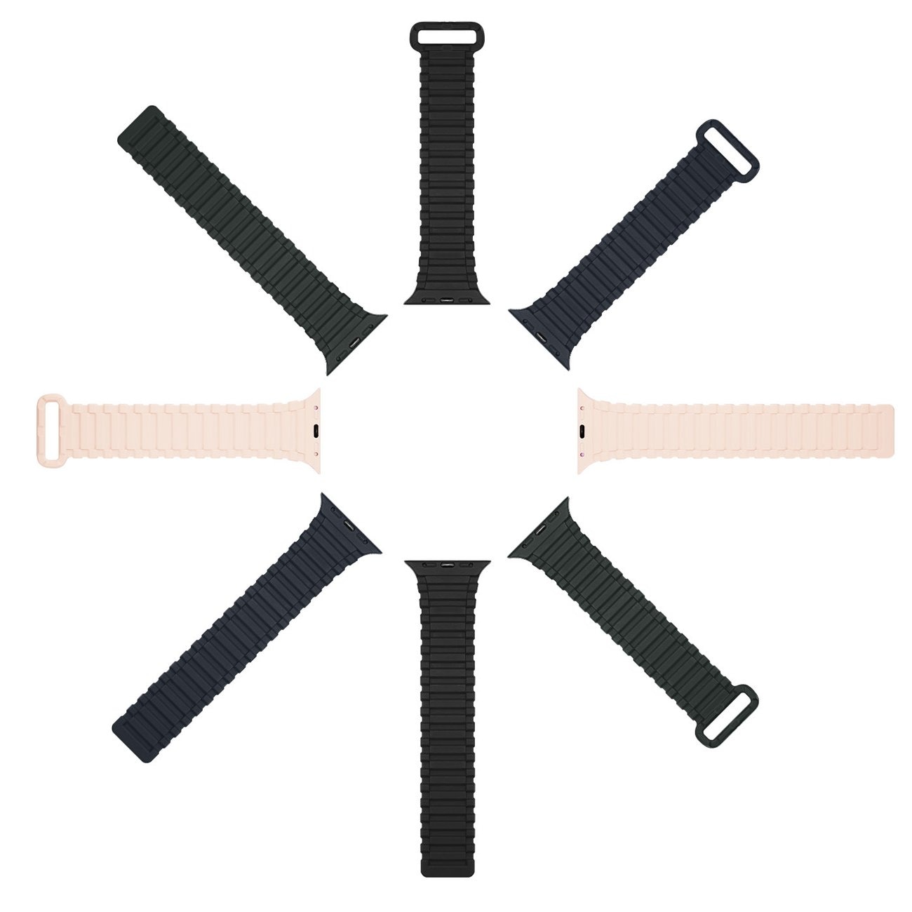 Dux Ducis Armor Apple Watch SE Strap, 9-1 (41/40/38 mm) Silicone Magnetic Band Black/Orange