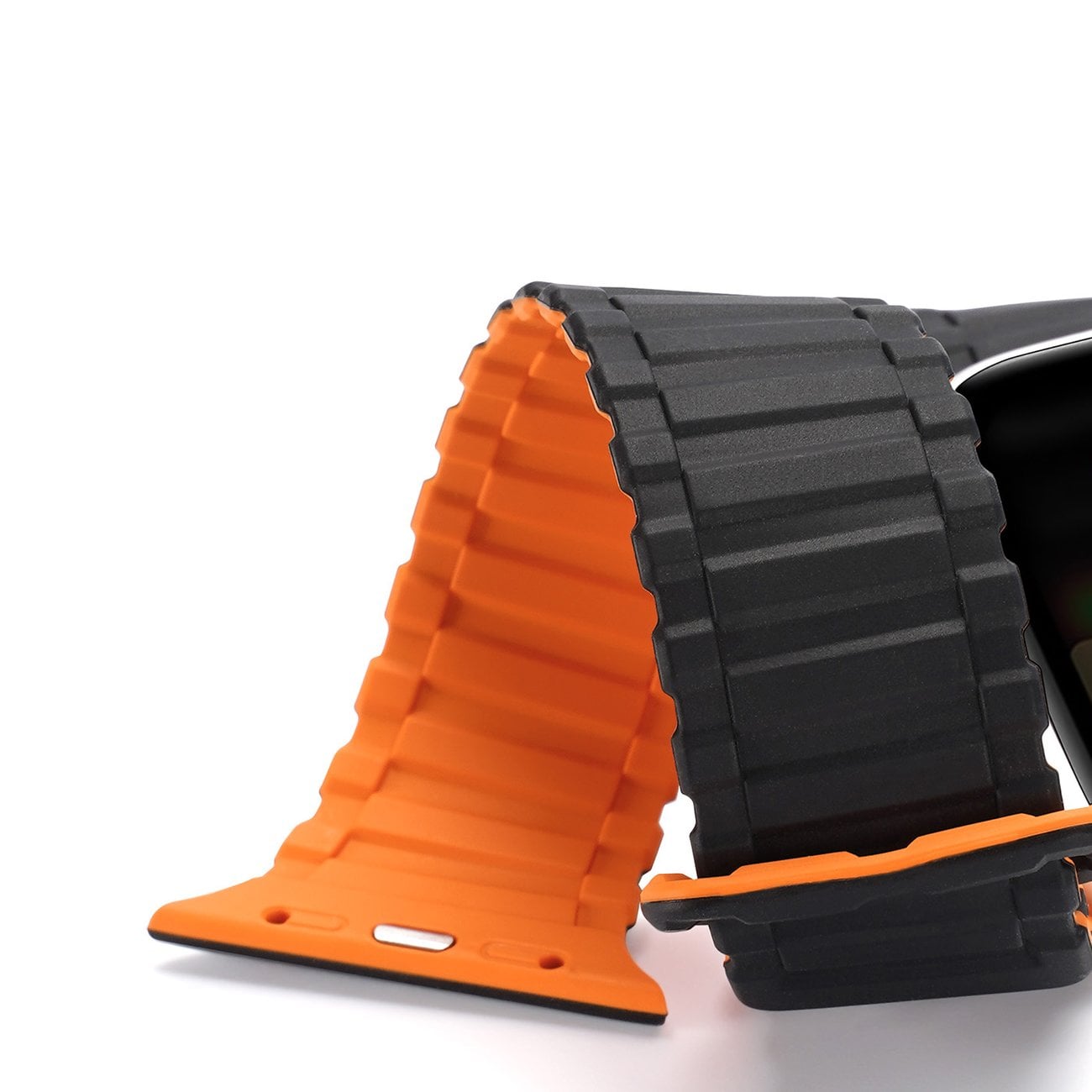 Dux Ducis Armor Apple Watch SE Strap, 9-1 (41/40/38 mm) Silicone Magnetic Band Black/Orange