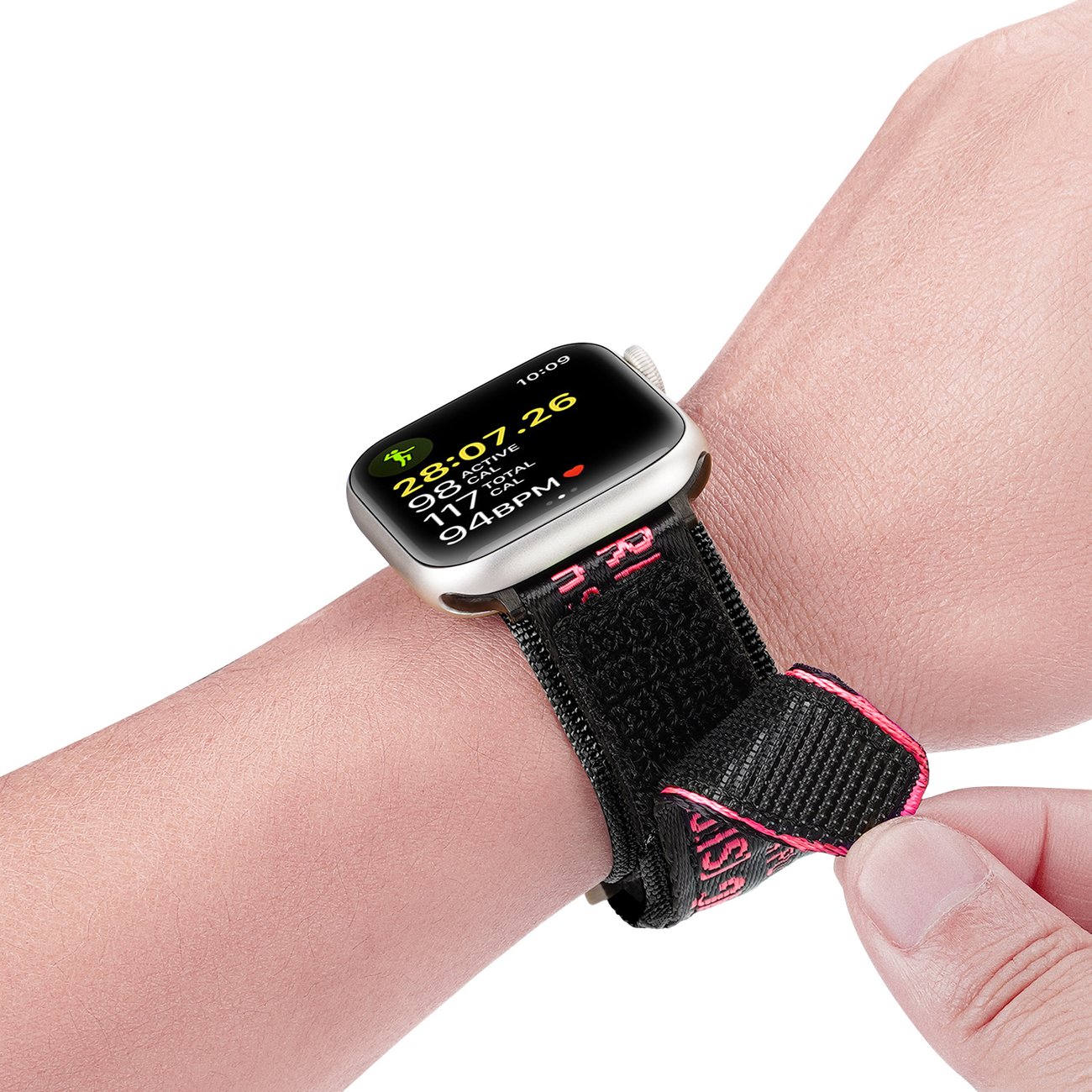 Dux Ducis Apple Watch Ultra-rem (udendørs) Nylonarmbånd Sort/Rød til SE, 1-9 (49-42 mm)
