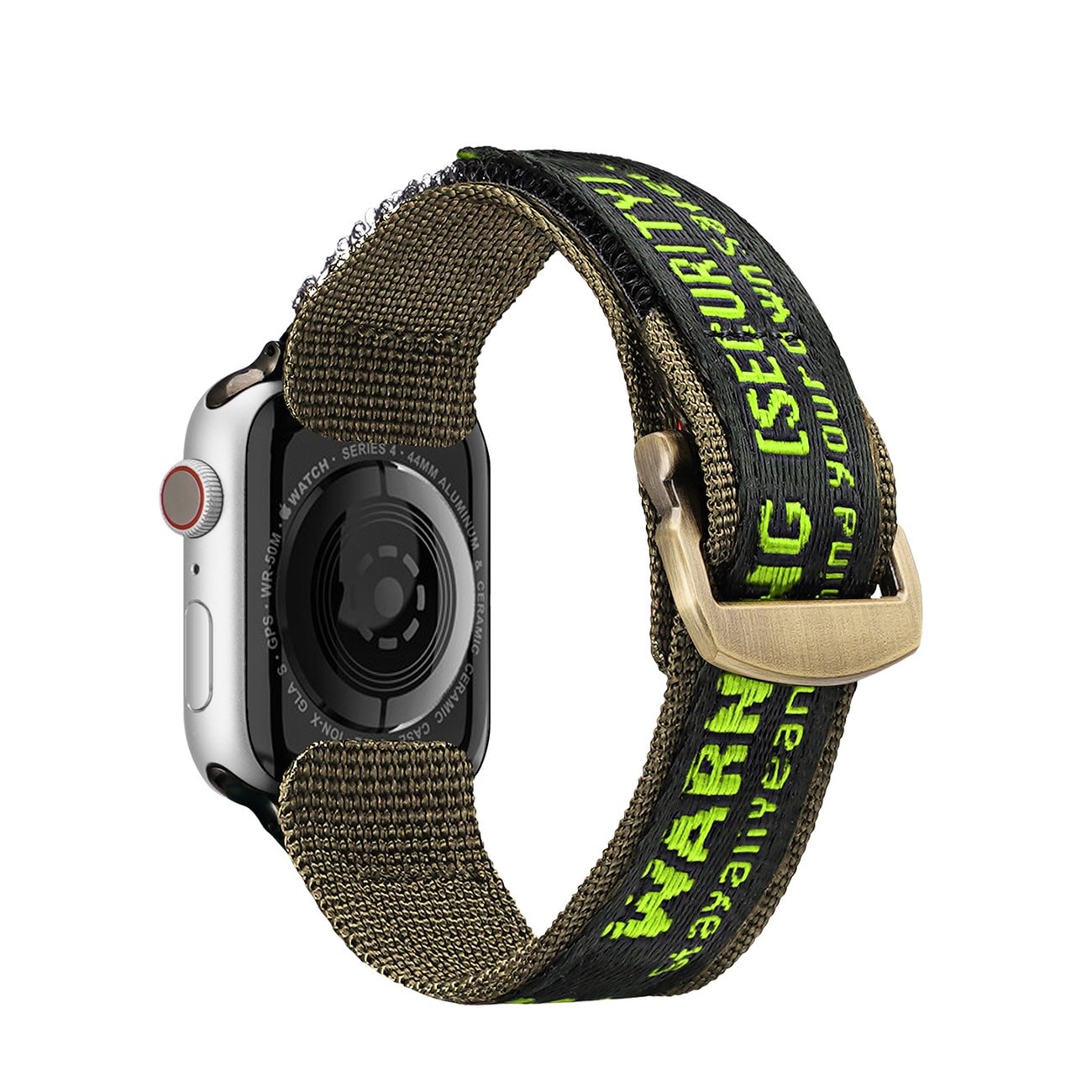 Dux Ducis Apple Watch Ultra-rem, SE, 9-1 (49-38 mm) Nylon-armbånd Sort/Grøn (udendørs version)