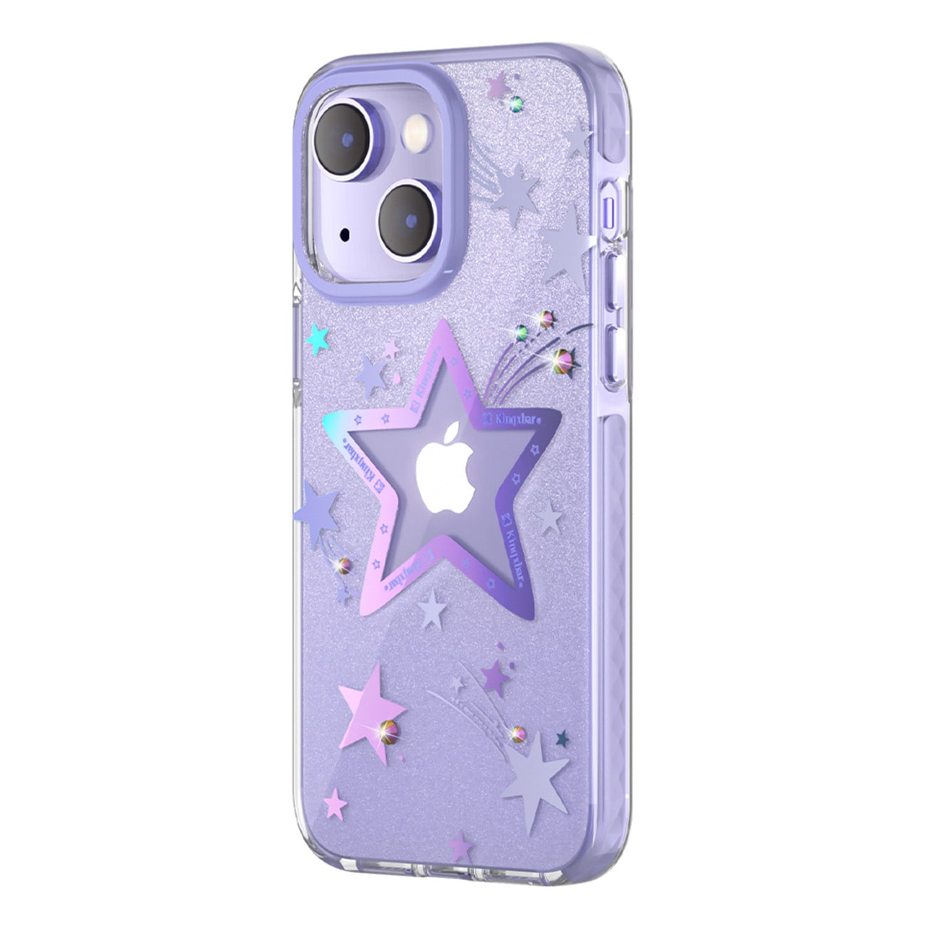 Kingxbar Heart Star Series-etui til iPhone 14 Plus lilla stjernetaske