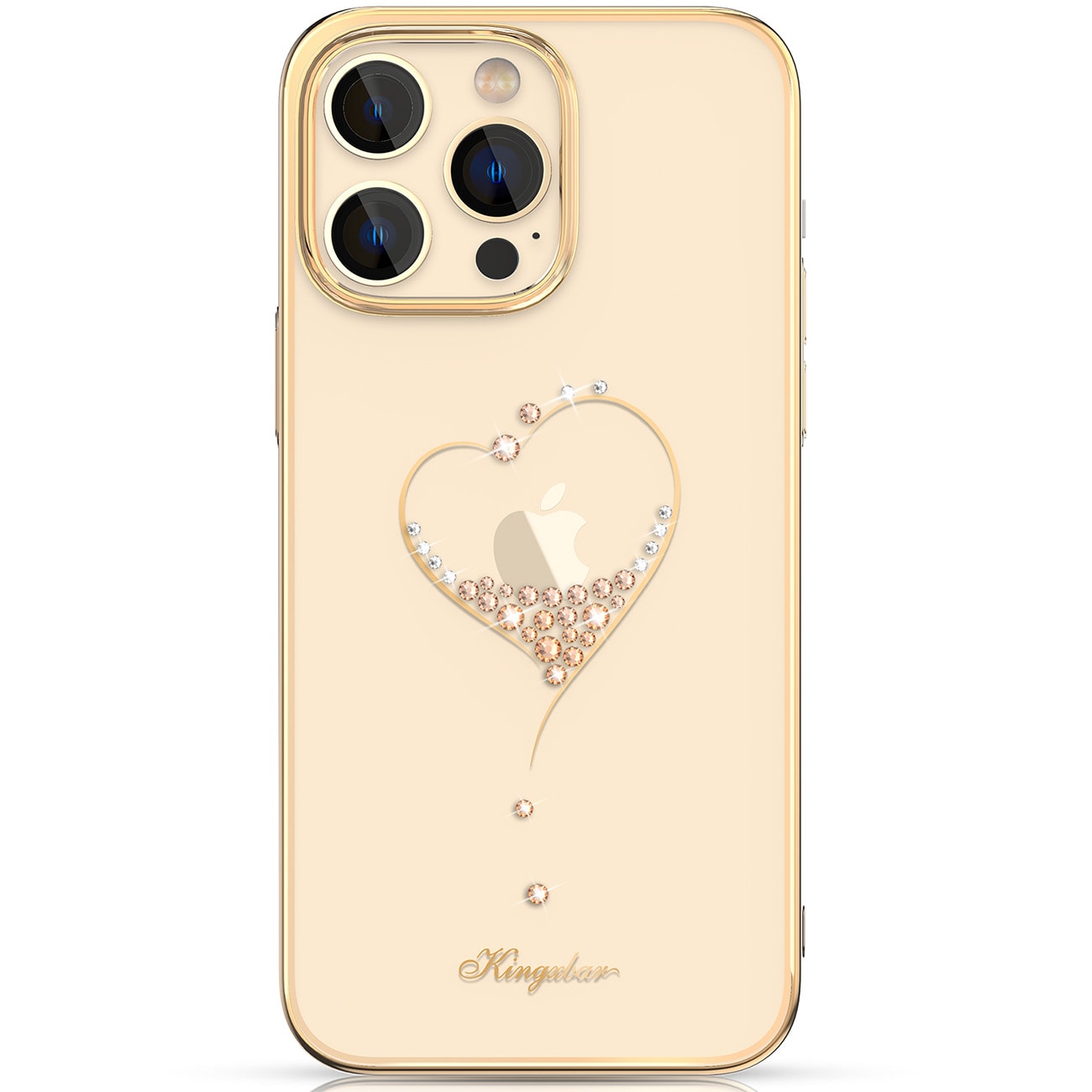 Silikoneetui med Swarovski-krystaller Kingxbar Wish Series til iPhone 14 Plus - guld