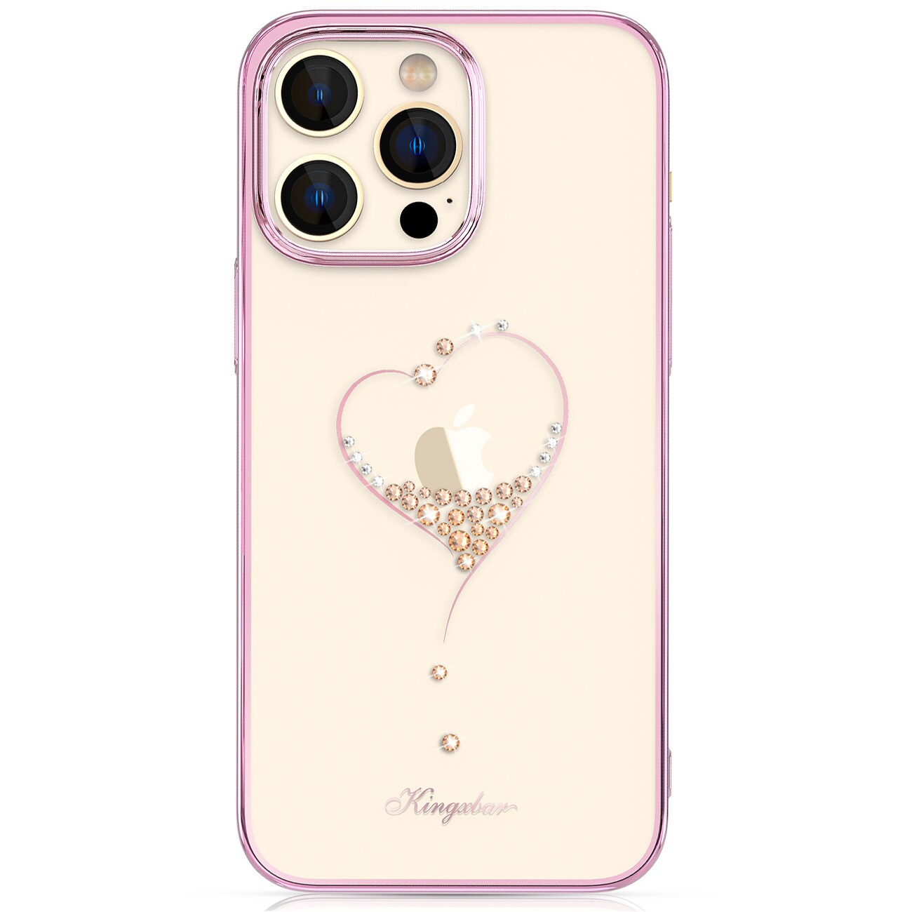 Silikoneetui med Swarovski-krystaller Kingxbar Wish Series til iPhone 14 Plus - pink