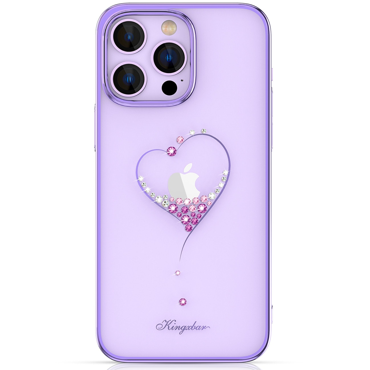 Silikoneetui med Swarovski-krystaller Kingxbar Wish Series til iPhone 14 Plus - lilla