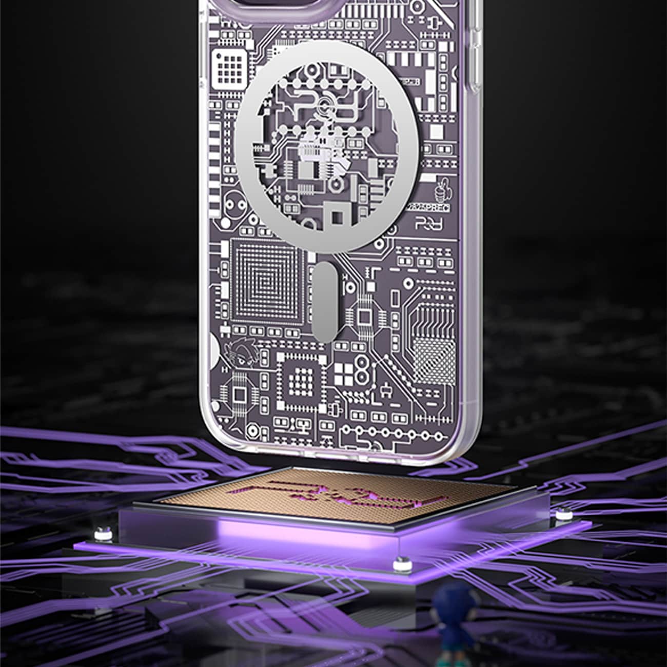 Kingxbar PQY Geek Series magnetisk etui til iPhone 14 Plus MagSafe guld