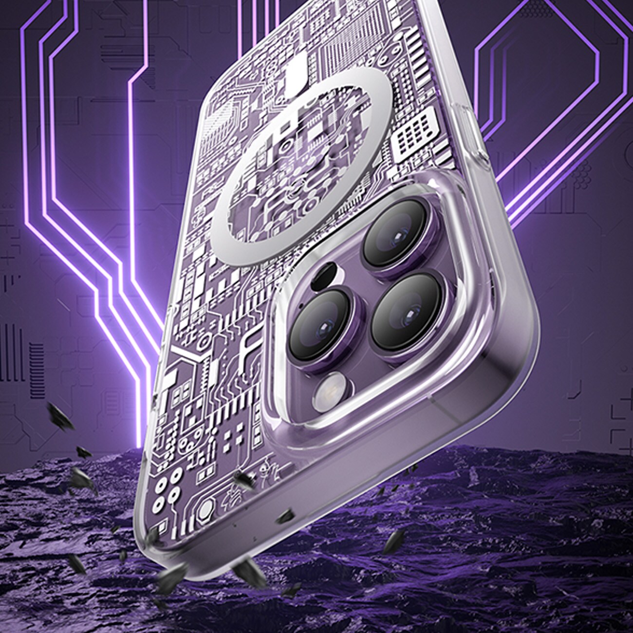 Kingxbar PQY Geek Series magnetisk etui til iPhone 14 Plus MagSafe guld