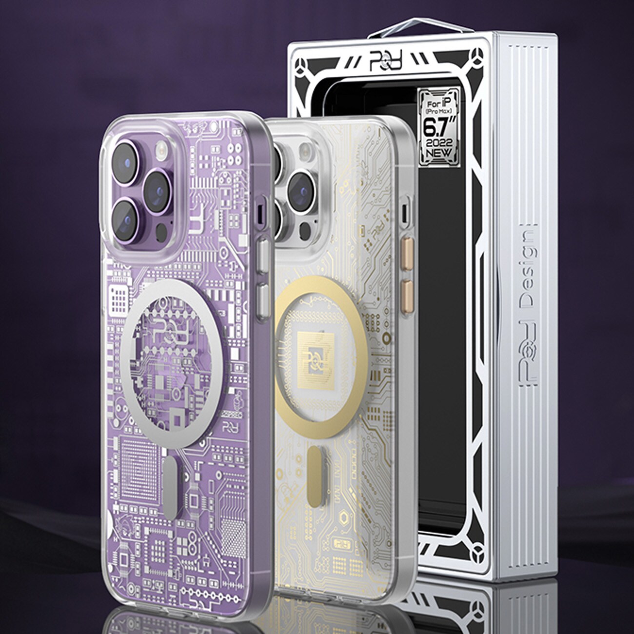 Kingxbar PQY Geek Series magnetisk etui til iPhone 14 Plus MagSafe sølv