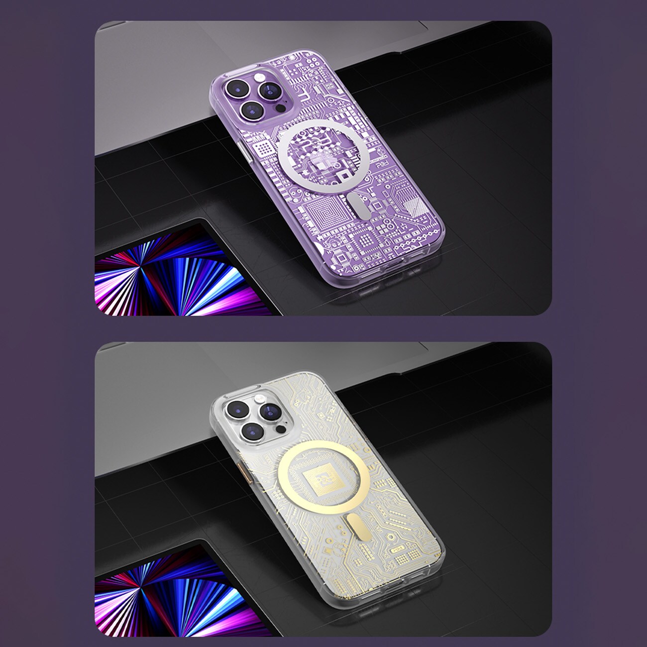 Kingxbar PQY Geek Series magnetisk etui til iPhone 14 Plus MagSafe sølv
