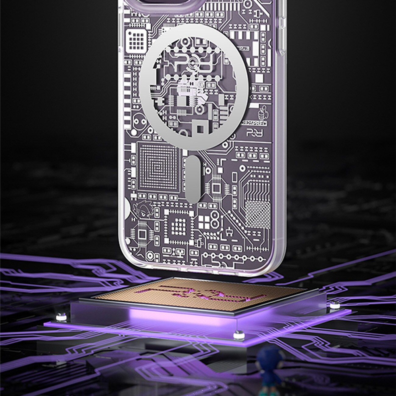 Kingxbar PQY Geek Series magnetisk etui til iPhone 14 Plus MagSafe sølv