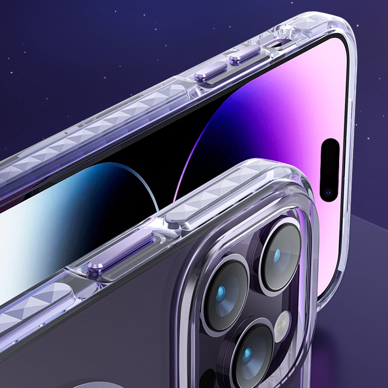 Kingxbar PQY Ice Crystal Series magnetisk etui til iPhone 14 Plus MagSafe sølv