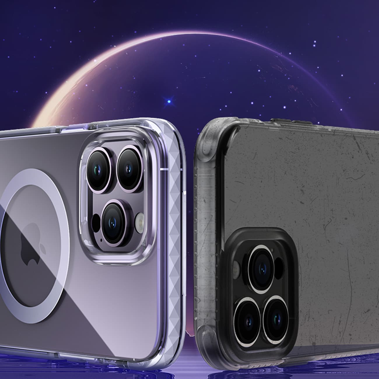 Kingxbar PQY Ice Crystal Series magnetisk etui til iPhone 14 Plus MagSafe sølv