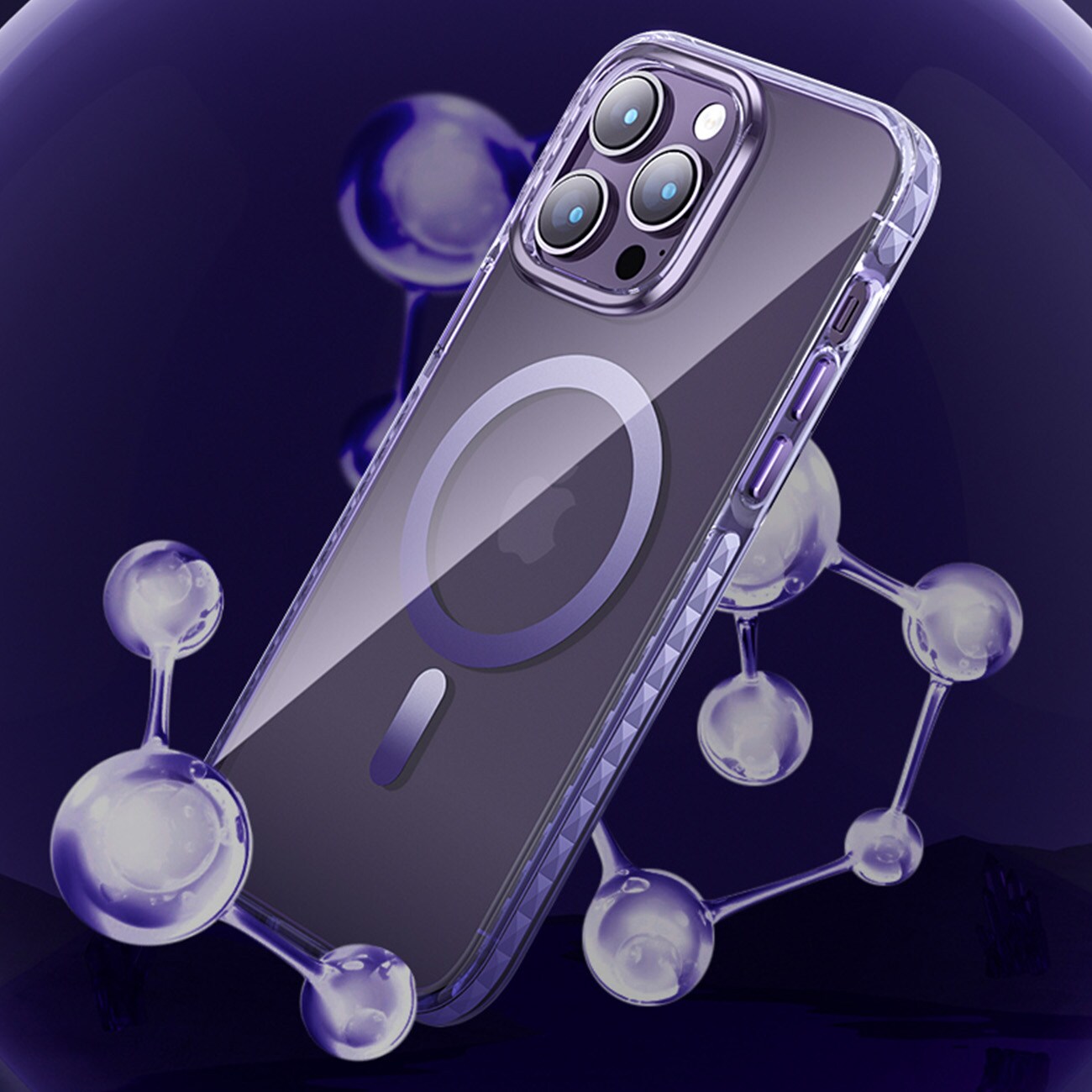 Kingxbar PQY Ice Crystal Series magnetisk etui til iPhone 14 Plus MagSafe sølv