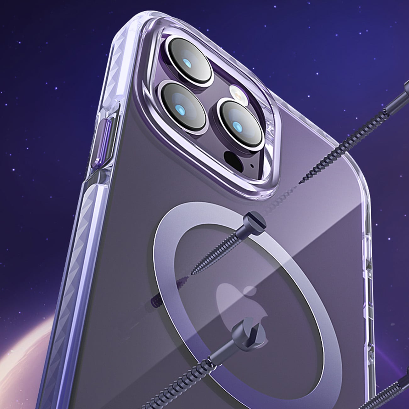Kingxbar PQY Ice Crystal Series magnetisk etui til iPhone 14 Plus MagSafe sølv