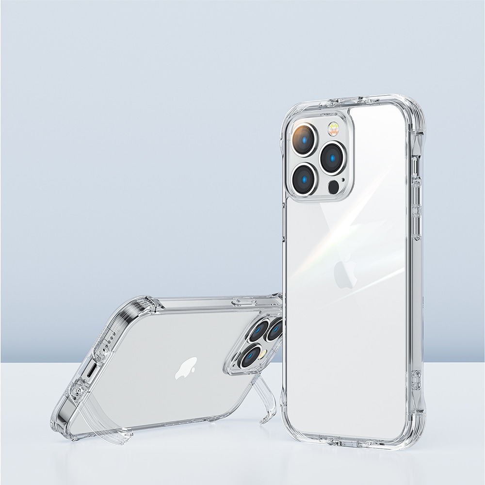 Joyroom Defender Series Case Cover til iPhone 14 Armored Hook Cover Stand Clear (JR-14H1)