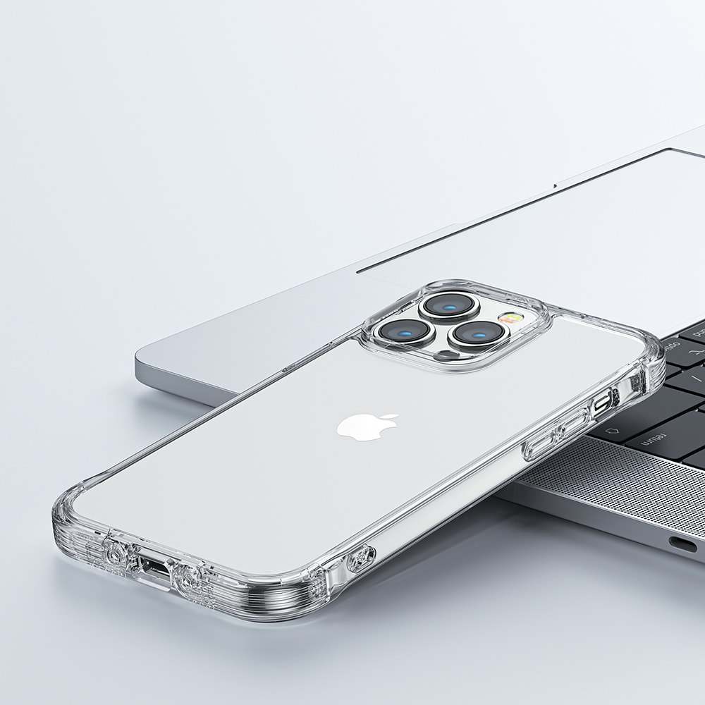Joyroom Defender Series Case Cover til iPhone 14 Pro Max Armored Hook Cover Stand Clear (JR-14H4)