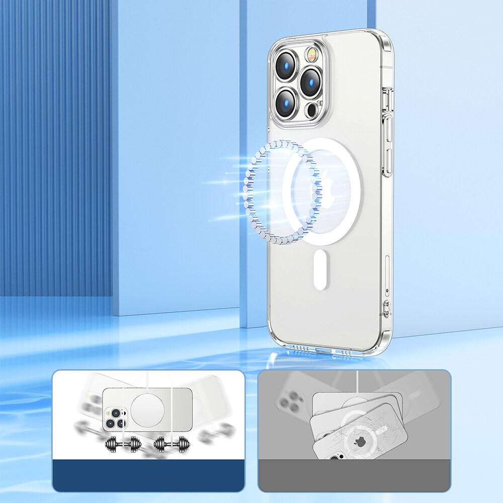 Joyroom 14D Magnetisk etui til iPhone 14 Plus, kompatibel med MagSafe, transparent (JR-14D7)