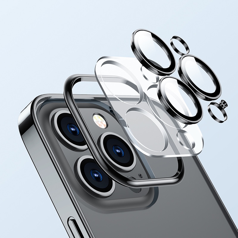 Joyroom 14Q-etui til iPhone 14 Plus-etui med metalramme sort (JR-14Q3-sort)
