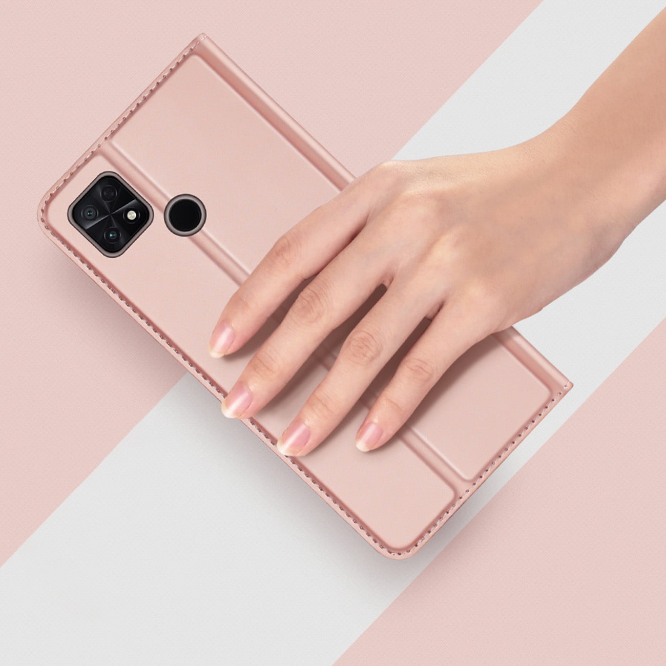 Dux Ducis Skin Pro-etui til Oppo Reno 8 flip cover card wallet stander sort