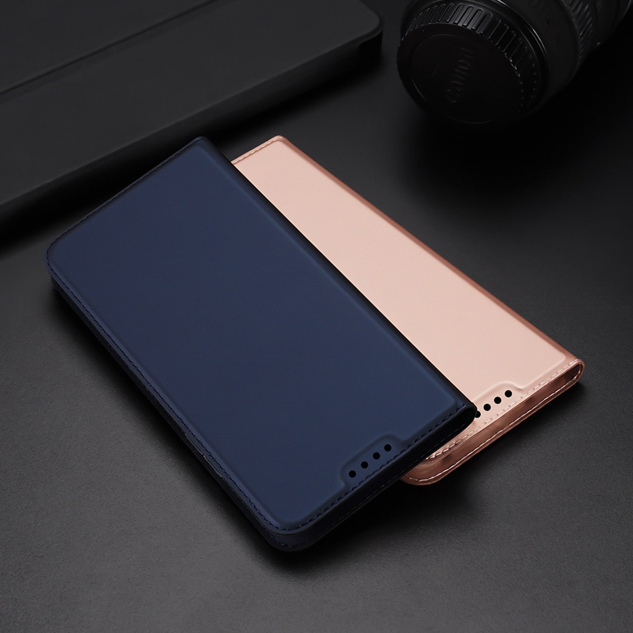 Dux Ducis Skin Pro-etui til Oppo Reno 8 flip cover card wallet stander sort
