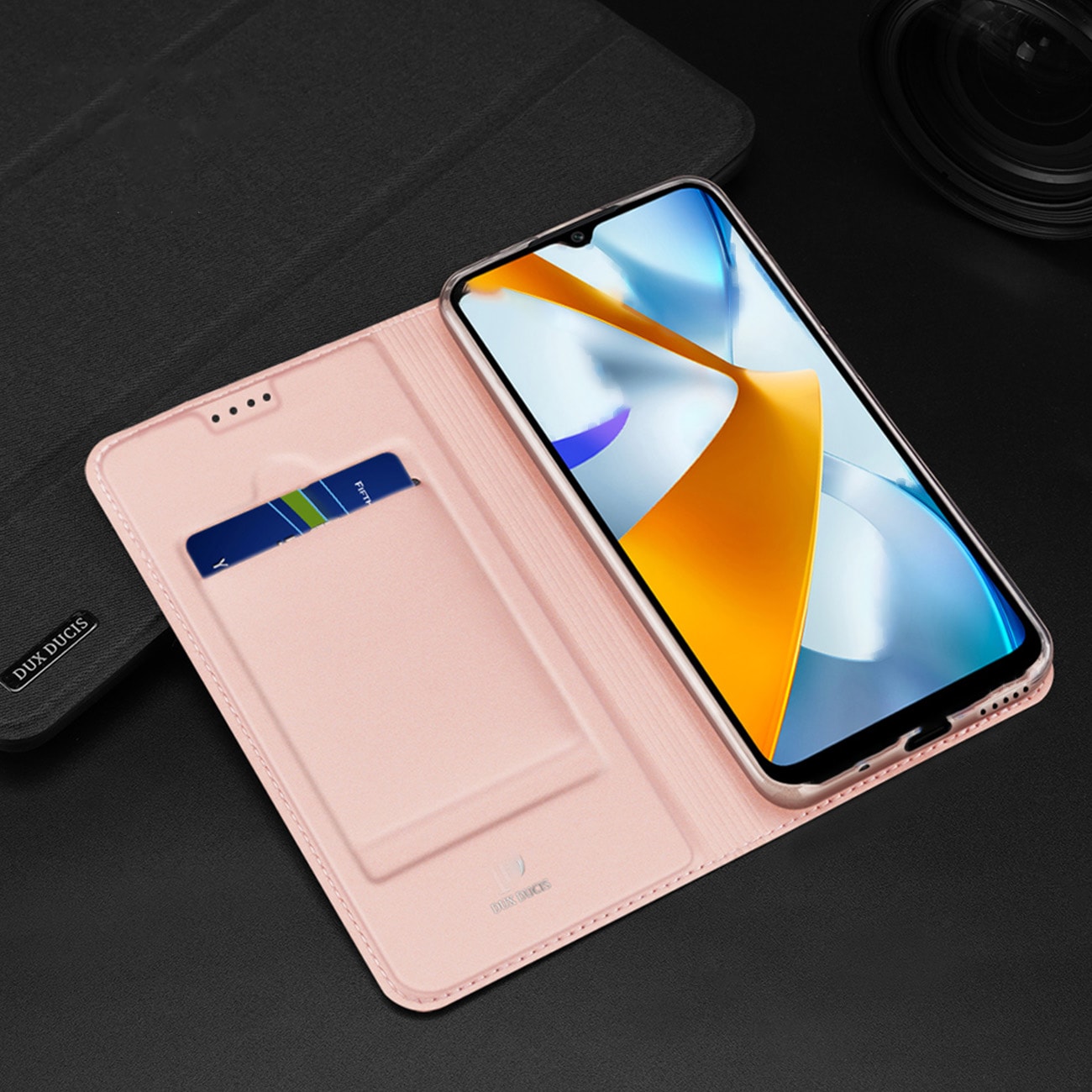 Dux Ducis Skin Pro-etui til Oppo Reno 8 flip cover card wallet stander sort
