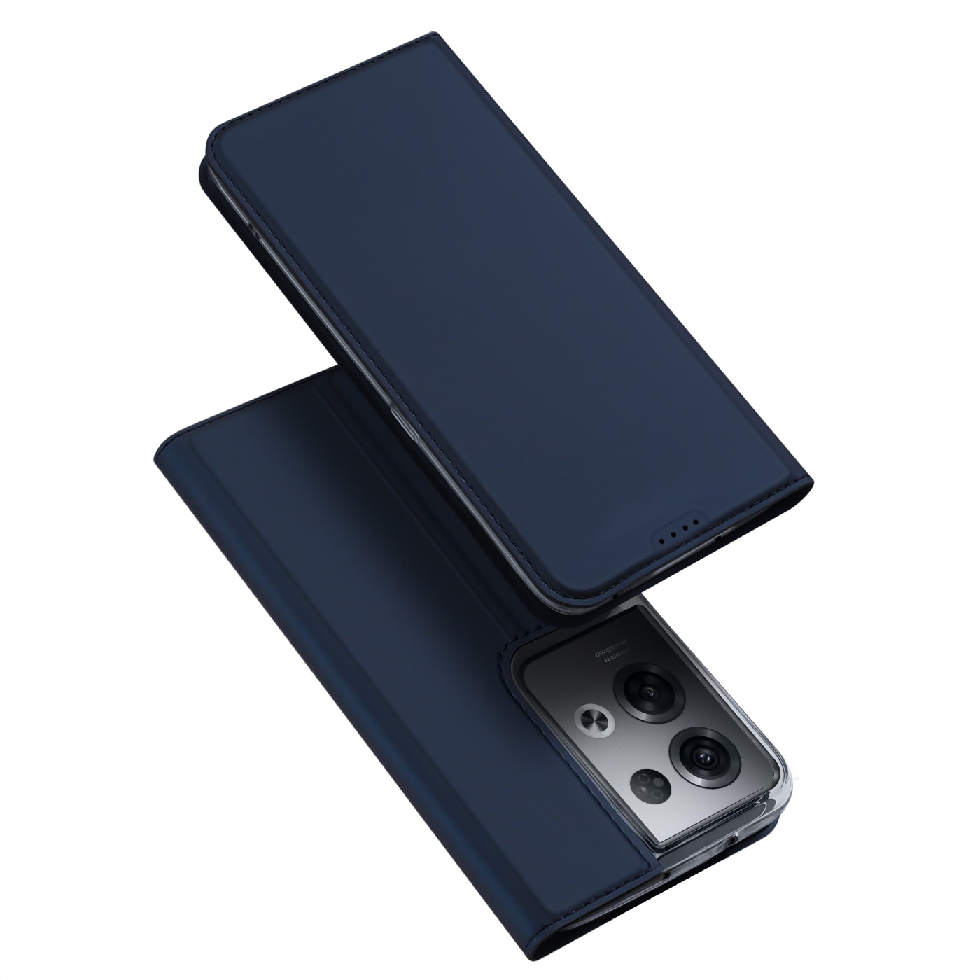 Dux Ducis Skin Pro-etui til Oppo Reno 8 Pro flip cover card wallet stand blå