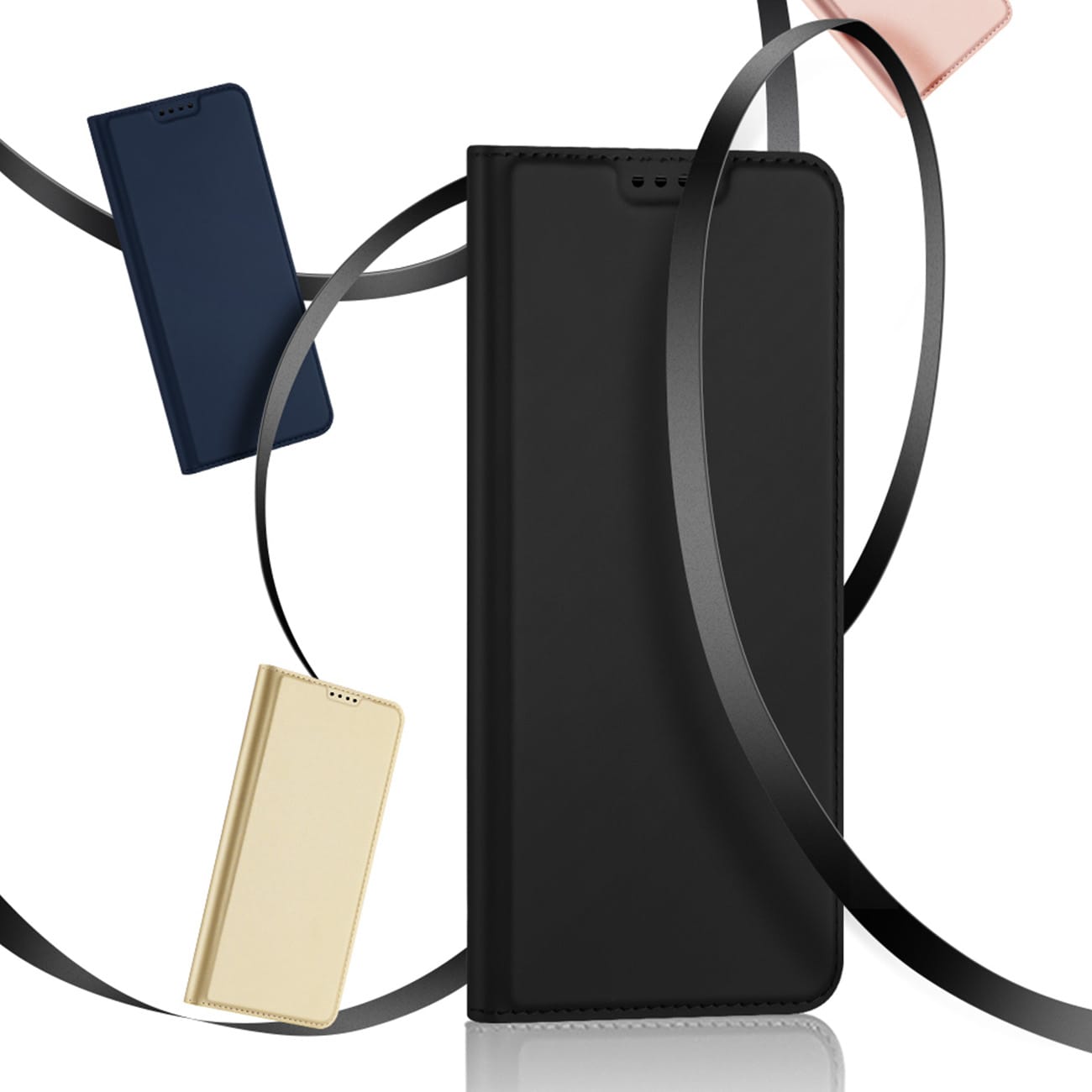Dux Ducis Skin Pro-etui til Oppo Reno 8 Pro flip cover card wallet stand blå