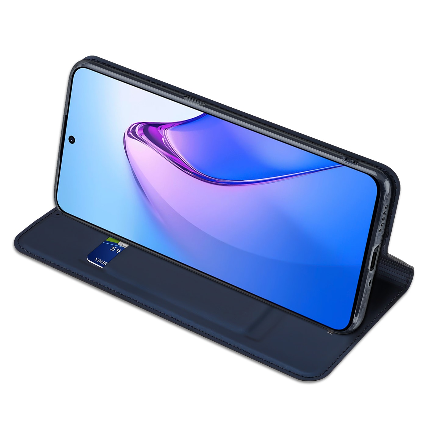 Dux Ducis Skin Pro-etui til Oppo Reno 8 Pro flip cover card wallet stand blå